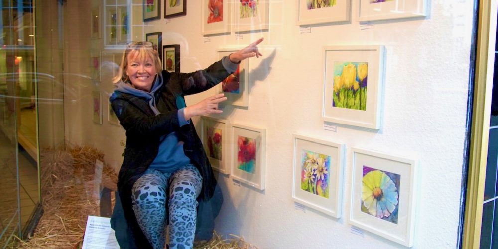 Aquarelle der Schwerter Künstlerin Christine Schrader in der kleinsten Schwerter Kunstgalerie